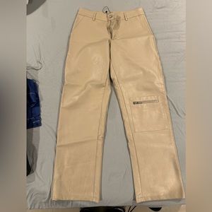 Beige leather pants from Boohoomen